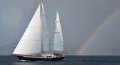 Sailing yacht Kestrel 106 by Ron Holland launched in Turkey undergoing sea trials