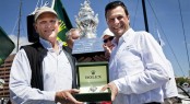 Stephen Ainsworth, owner of LOKI, Overall Handicap winner, with Patrick Boutellier, Rolex Australia Photo D. Forster