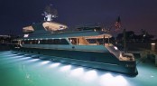 Underwater lights installed on the 132&Acirc;&acute; luxury yacht Serque - Photo M. Paris