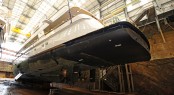 AUDACIA yacht at the Pendennis shipyard during her refit - Photo courtesy of Pendennis