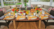 Al Fresco dining on board Triumphant Lady Superyacht Al Fresco dining on board Triumphant Lady Superyacht