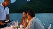Dining on board of Miss Kulani charter yacht - Photo by Tim McKenna Photography© Dining on board of Miss Kulani charter yacht - Photo by Tim McKenna Photography©