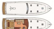 Layout of the NEW 61 Bahama Bay motor yacht by Vicem Yachts