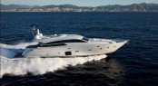 Pershing 92&acirc;�� motor yacht on display at the Ferretti Group stand at the Miami Yacht and Brokerage show