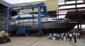 Motor yacht TSUMAT (ex T057) by Trinity Yachts at her Launch Celebration - Photo Credit Trinity Yachts