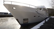 The Moonen 72 motor yacht SJS (ex Lady Jalinka) at the yard in &Acirc;&acute;s-Hertogenbosch