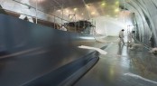 Works in progress on the sailing yacht 60 Sunreef Power and Sunreef 82 Double Deck superyacht