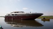 48m Motor Yacht by Enrico Gobbi of T4D moved from Rossinavi in Pisa to Viareggio