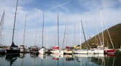A windless day at Nanny Cay for the first day of racing in the prelude to the BVI Spring Regatta Credit: Todd vanSickle/BVI Spring Regatta & Sailing Festival
