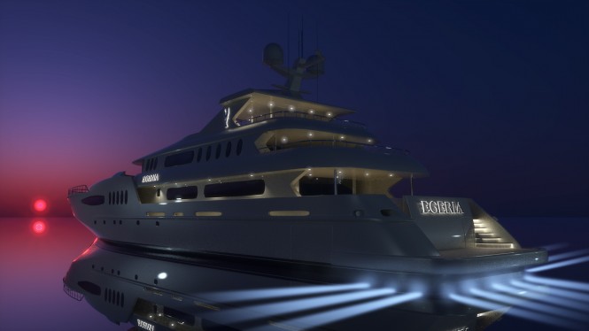 Superyacht Egeria by night