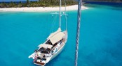 Swan 66 - sailing yacht Godot enjoying the day off Sandy Cay in the British Virgin Islands (c) Nautor's Swan & Yacht Shots BVI