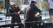 Audi Azzurra Sailing Team celebrating their victory