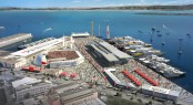 Construction at Pier 27 for Spectator Village Begins with Mayoral Welcome, Crowds, Digital Sailing Competition - Image  courtesy of the 34th America's Cup