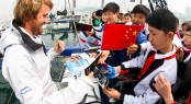 The Wave, Muscat's Leigh McMillan meeting local Qingdao children