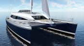 100ft catamaran yacht Q5 (hull YD66) Bow Side