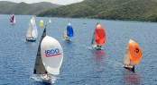 Fantastic racing in the Sir Francis Drake Channel on the last day of the 41st BVI Spring Regatta & Sailing Festival 2012  Credit: Todd vanSickle/BVI Spring Regatta & Sailing Festival