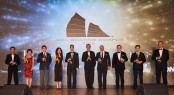 Blu Inc Team and Sponsors toasting
