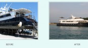 Broward charter yacht Nymphaea (ex Legacy) before and after refit