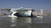 MS Turanor PlanetSolar yacht leaving Mumbai