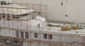N120 superyacht Aurora is currently being prepared for paint