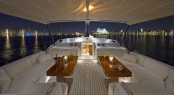Sailing yacht Nephele - Deck Seating and Bimini at night Sailing yacht Nephele - Deck Seating and Bimini at night