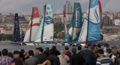 spectators watch the racing on the final day of Act 3 of the Extreme Sailing Series 2011 in Istanbul Credit: Lloyd Images