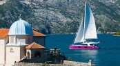 Sunreef 58 sailing yacht FREESTYLE in Bay of Kotor, Montenegro
