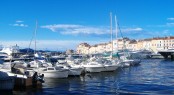 The port of St Tropez in the Mediterranean French Riviera