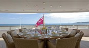Alfresco dining aboard luxury superyacht Solemates
