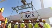 Delivery of wingsail and crossbeams for ORACLE TEAM USA AC72 yacht