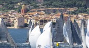 Fleet in action at the mark Credit: Rolex/Kurt Arrigo