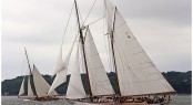 Luxury yacht Eleonora and Mariquita superyacht racing today at the Westward Cup in Cowes.  Credit Chris Boynton