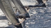 Sailing yacht Magic Carpet 2 leading the fleet Photo by Rolex/Carlo Borlenghi