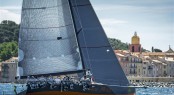 Sailing yacht Near Miss with St Tropez in the background Credit: Rolex/Kurt Arrigo