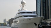 A Superyacht anchored in London