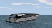 A 40m trimaran yacht - side view A 40m trimaran yacht - side view