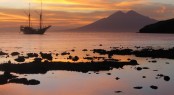 Enchanting world of Indonesia - Silolona superyacht at sunset