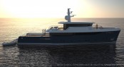 Luxury yacht Global Explorer - side view Luxury yacht Global Explorer - side view