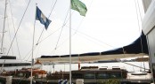 Marina Port de Mallorca with blue flag