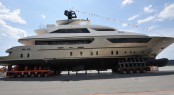 The launch of the 46m motor yacht Achilles by Sanlorenzo The launch of the 46m motor yacht Achilles by Sanlorenzo