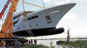 The launch of the 49m Acico superyacht Nassima - Photo courtesy of Olivier van Meer