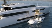 Wider 150 superyacht with a 33' Wider yacht tender Wider 150 superyacht with a 33' Wider yacht tender