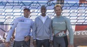 Russell Coutts (left), Michael Johnson and Ben Ainslie