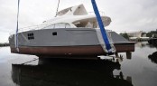 Skylark yacht hitting the water Skylark yacht hitting the water