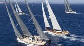 Superyacht Sojana and part of the supermaxi fleet Photo credit RolexCarlo Borlenghi