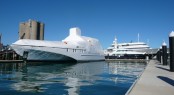 61m megayacht White Rabbit Echo under refit at Integrated Marine Group