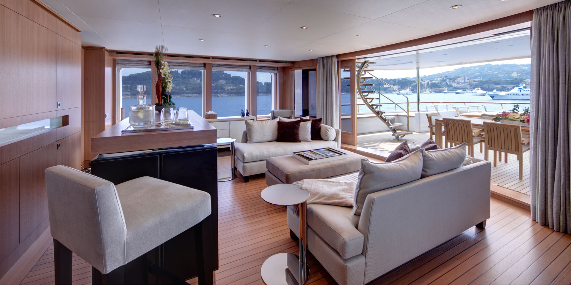 Beautiful interior abord luxury yacht Go by Sinot Yacht Design — Yacht