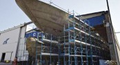 CRN 129 80m superyacht under construction at the CRN Ancona Shipyard