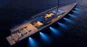 Evoe yacht concept by night - view from above Evoe yacht concept by night - view from above