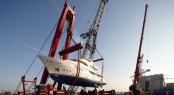 Launching of the luxury motor yacht SOFIA at the Moonen Shipyards in The Netherlands